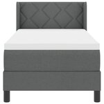 Lit box spring vidaXL avec matelas gris foncé 80x200 cm Tissu