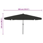 Parasol de jardin vidaXL avec des lumières LED ø395x245 cm Noir