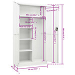 vidaXL Armoire à casiers Blanc 90x40x180 cm Acier