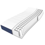 vidaXL Sommier à lattes de lit avec matelas Bleu 180x200 cm Tissu