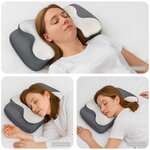 vidaXL Coussin pour le cou Blanc 58 x 37 5 x 12 cm Polyester