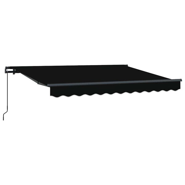 vidaXL Auvent Rétractable Noir 350 x 200 cm Polyester et Aluminium