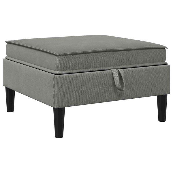 vidaXL Pouf avec Rangement Gris foncé Velours