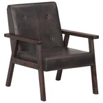 vidaXL Fauteuil gris cuir véritable
