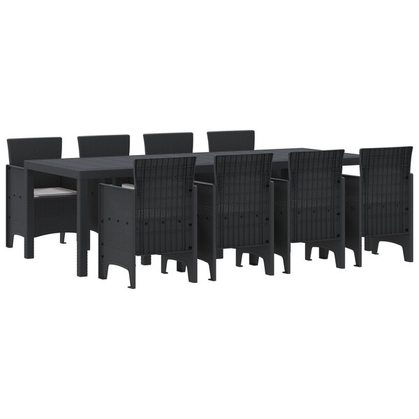vidaXL Ensemble de Salle à Manger de 9 Pièces avec Coussins Anthracite