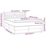 vidaXL Sommier à lattes de lit avec matelas Noir 140x190 cm Tissu