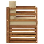 vidaXL Canapé d’extérieur Bois d'acacia massif et polyester Naturel
