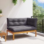 vidaXL Unité de canapé d'angle Gris Naturel et Foncé Bois d'acacia