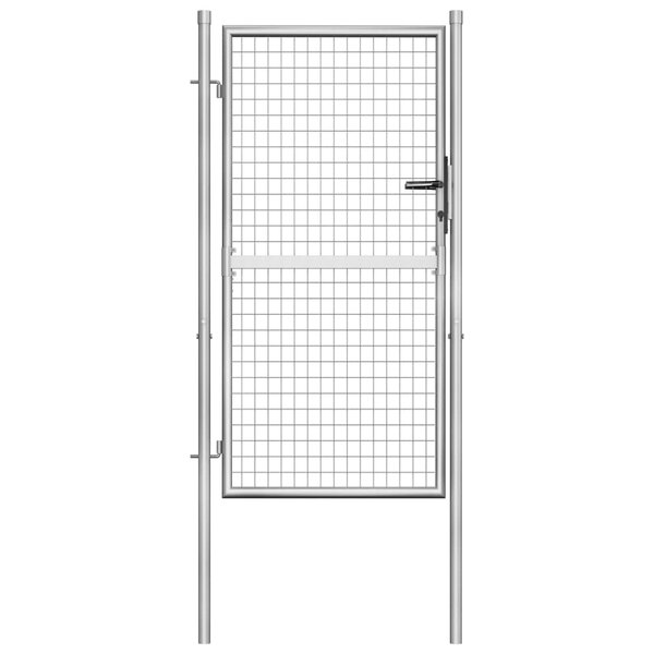 vidaXL Porte de jardin Acier galvanisé 105x200 cm Argenté