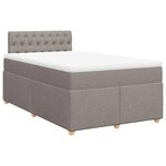 vidaXL Sommier à lattes de lit avec matelas taupe 120x190 cm tissu
