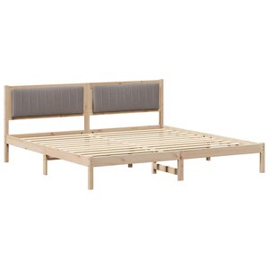 vidaXL Cadre de lit avec tête de lit Taupe 200 x 200 cm Pin massif