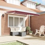 vidaXL Auvent Rétractable Bordeaux 300 x 200 cm tissu