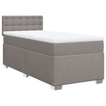 vidaXL Sommier à lattes de lit avec matelas Taupe 90x190 cm Tissu