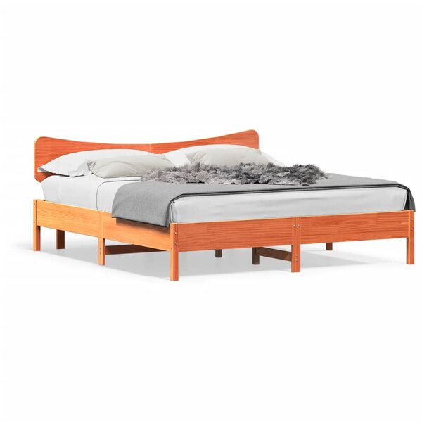 vidaXL Cadre de lit sans matelas cire marron 200x200cm bois pin massif
