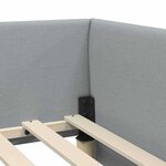 vidaXL Cadre de lit d'angle Gris clair 90 cm x 200 cm Velours