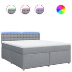 vidaXL Sommier à lattes de lit avec matelas Gris clair 180x200cm Tissu