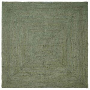 vidaXL Tapis de surface Carré Vert olive 200 x 200 cm Jute