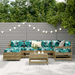 vidaXL Salon de jardin 7 Pièces bois de pin imprégné