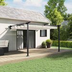 vidaXL Gazebo mural Crème Acier