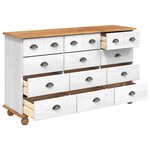 vidaXL Commode "ASKIM" Blanche 79x40x133.5 cm en bois massif de pin