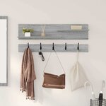 vidaXL Porte-manteau mural avec étagère Sonoma gris 90 x 15 x 36 cm