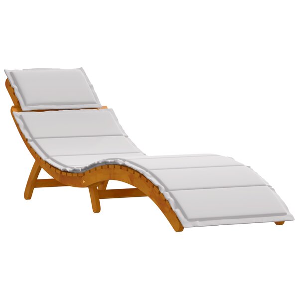 Chaise longue vidaXL avec coussin gris clair en bois d'acacia