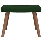 vidaXL Chaise de relaxation avec repose-pied Vert foncé Velours