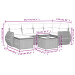 vidaXL Salon de jardin avec coussins 7 Pièces beige résine tressée