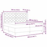 vidaXL Lit ressort avec matelas gris foncé 200 x 200 cm