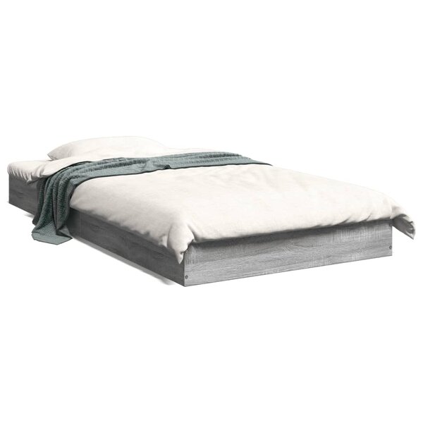 vidaXL Cadre de lit sans matelas sonoma gris 100x200 cm
