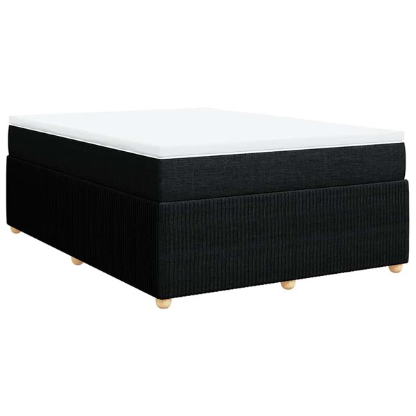 vidaXL Sommier à lattes de lit avec matelas Noir 160x200 cm Tissu