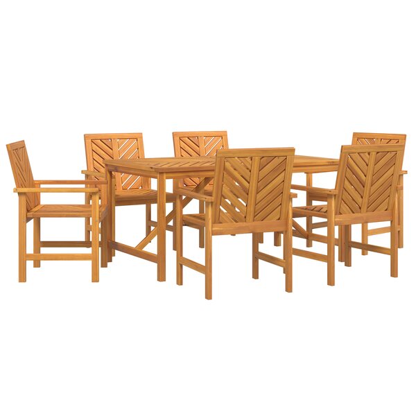 vidaXL Ensemble de salle à manger de jardin en bois massif d'acacia de 6 pièces