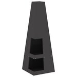 vidaXL Brasero avec espace de rangement à bûches  noir  35 x 35 x 100 cm  en acier