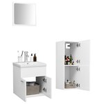 vidaXL Ensemble de meubles de salle de bain Blanc Aggloméré