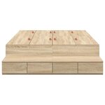 vidaXL Cadre de lit avec rangement Chêne Sonoma 236.5 x 120 x 31.5 cm