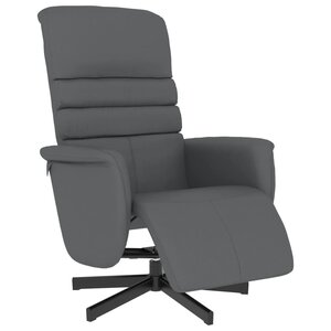 vidaXL Fauteuil inclinable avec repose-pieds gris similicuir
