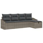 vidaXL Ensemble de Canapés de jardin 5 pièces avec coussins Gris Poly Rotin