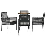 vidaXL Ensemble de salle à manger pour jardin 5 Pièces Noir Poly rotin