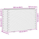 vidaXL Jardinière cire marron 110x40x72 5 cm bois de pin massif
