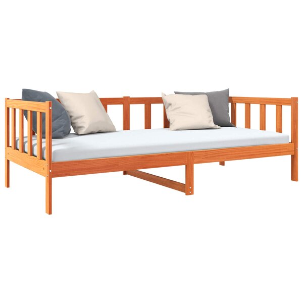 vidaXL Cadre de lit Cire marron 90 x 190 cm Bois de pin massif