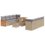vidaXL Ensemble de canapé de jardin 11 Pièces Beige et Gris clair
