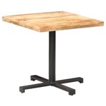 vidaXL Table de bistro Carrée 80x80x75 cm Bois de manguier brut