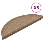 vidaXL Tapis autoadhésifs de marches 5 Pièces Crème 56x17x3 cm Aiguilleté