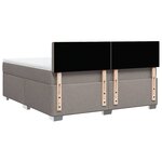 vidaXL Sommier à lattes de lit avec matelas Taupe 180x200 cm Tissu