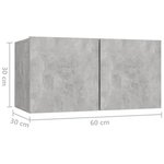 vidaXL Ensemble de meubles TV 7 Pièces Gris béton Bois d'ingénierie