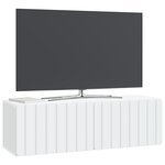vidaXL Meuble TV mural Blanc 98 x 31 x 30 cm Bois d'ingénierie