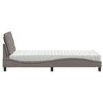 vidaXL Lit avec matelas taupe 90x200 cm tissu