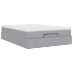 VidaXL Cadre de lit ottoman et matelas gris clair 140x200 cm tissu