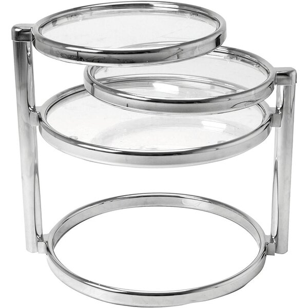 Table basse plateaux pivotants en verre 3 plateaux