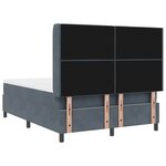 vidaXL Lit à ressorts avec tête de lit Gris foncé 140 x 190 cm Velours